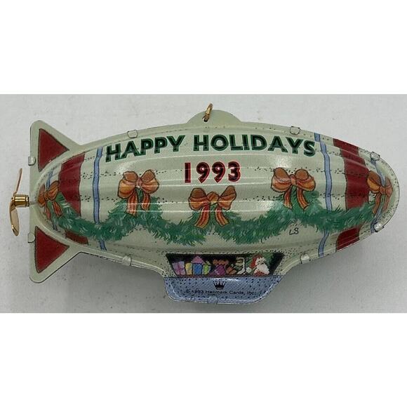 1993 Hallmark Tin Blimp Keepsake Ornament SKU U108 - Picture 3 of 4